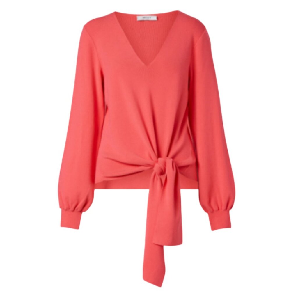 NWT Milly Tie Front V-Neck Top in the color "Watermelon"